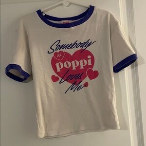 Poppi Cream and Purple Women's Short Sleeve Tee